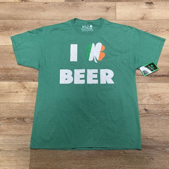 Wild Clover Mens I Love Beer T-Shirt Size XL Brand New St. Patrick's Day - Picture 1 of 4